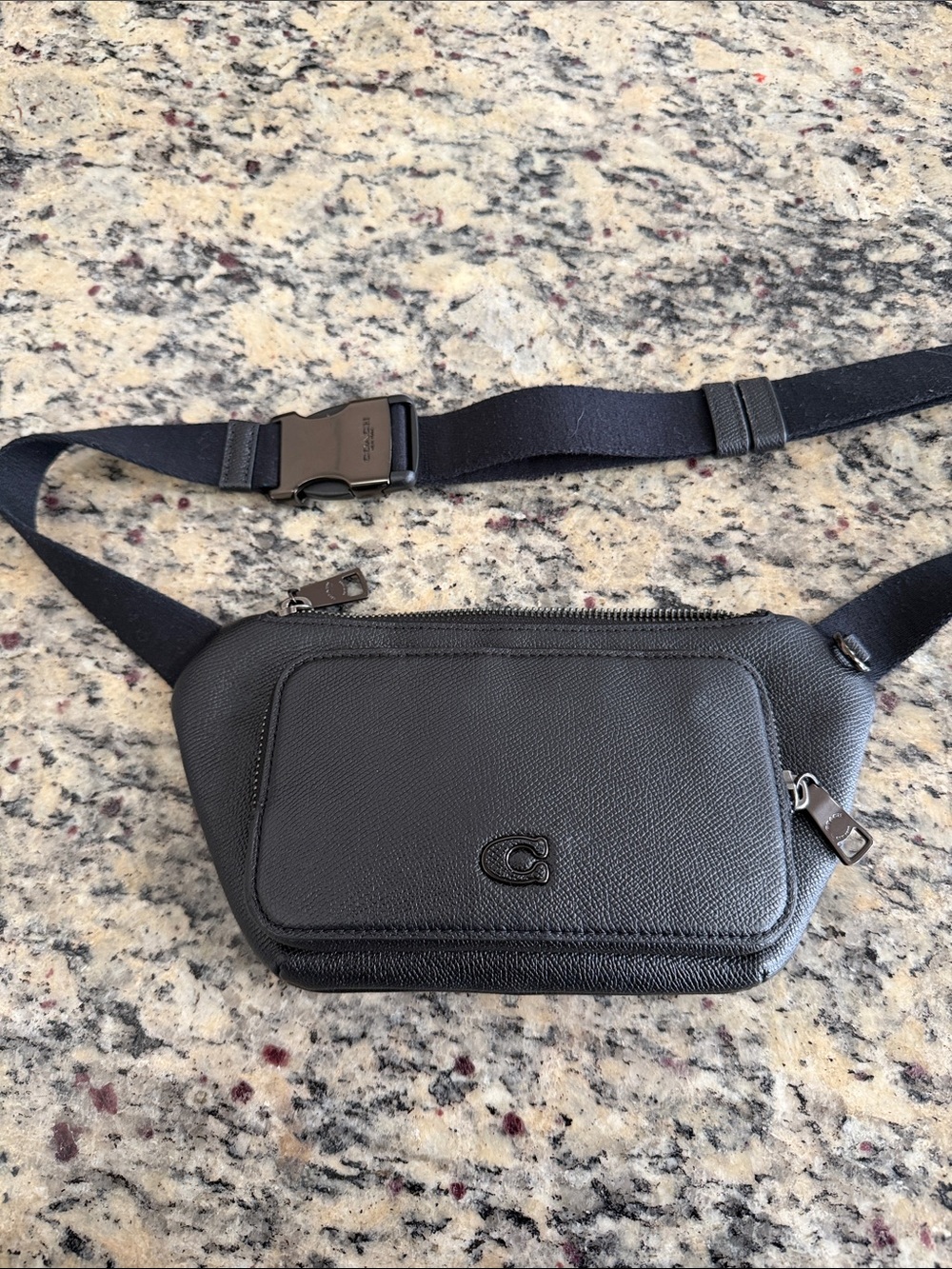 Coach Black Leather Crossbody Belt Bag